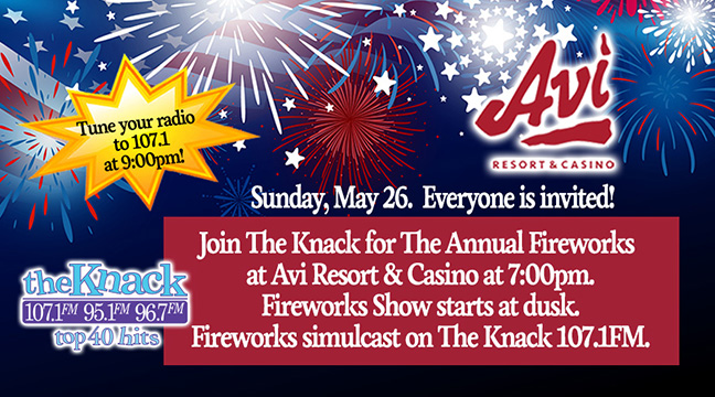 Fireworks from The Knack and AVI Resort & Casino